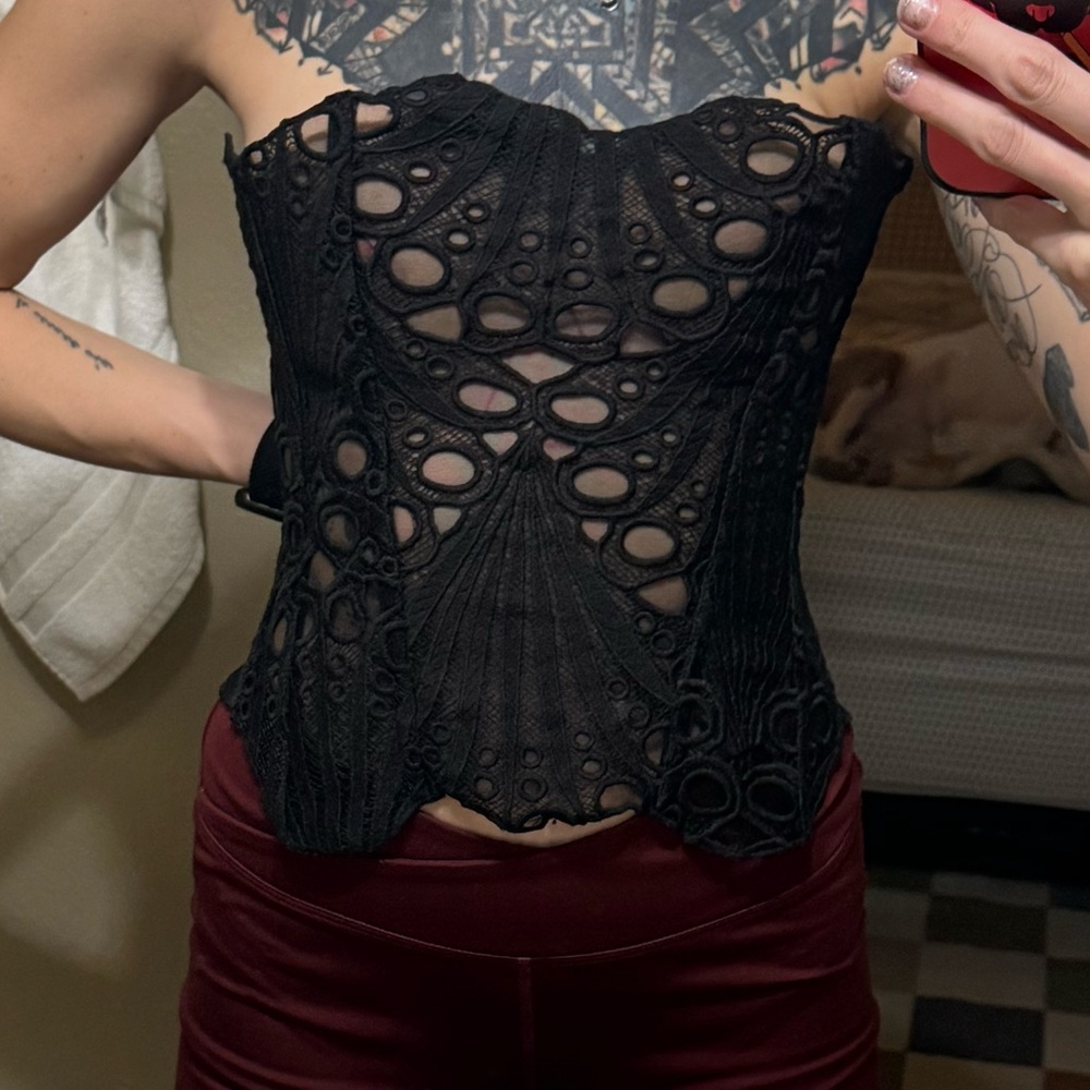 Black Lace Corset Top PLT